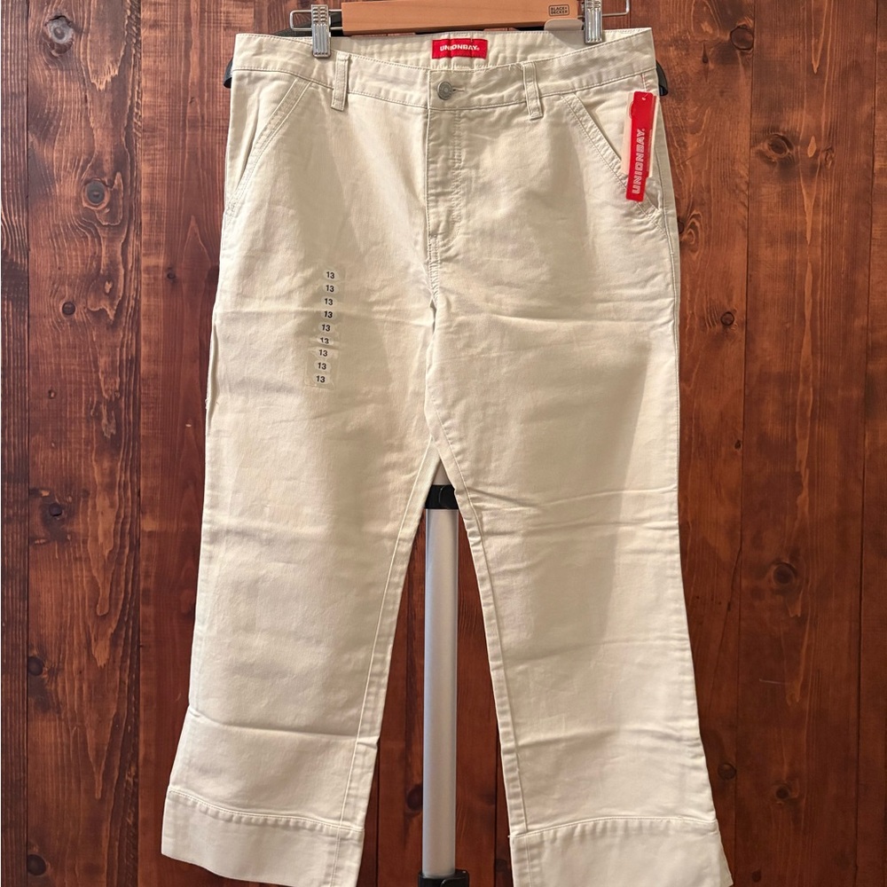 UNIONBAY Cream Ankle Cropped Pants